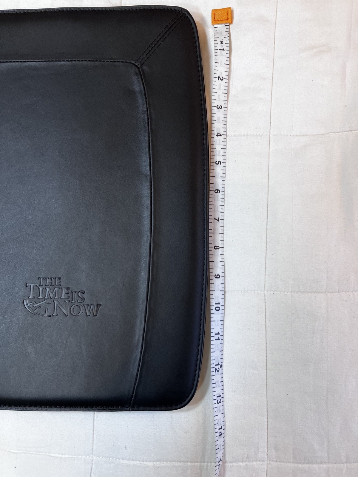 LEEDS Business portfolio notebook/organizer ZIPPERED /Genuine Leather (Time Sys)