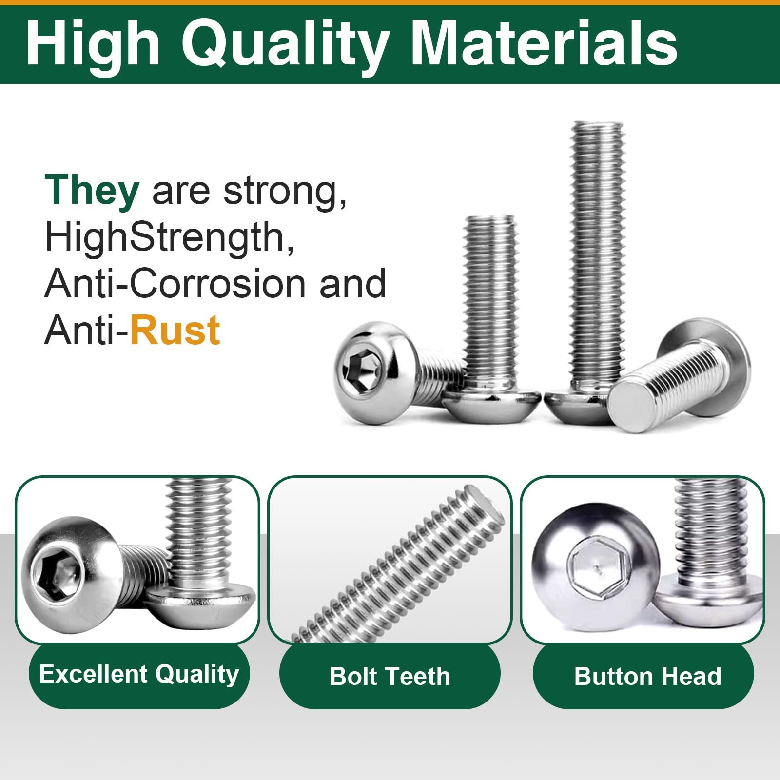 601Pcs M3 Nuts and Bolts Assortment Kit, Hex Socket Button Head Screws with L…