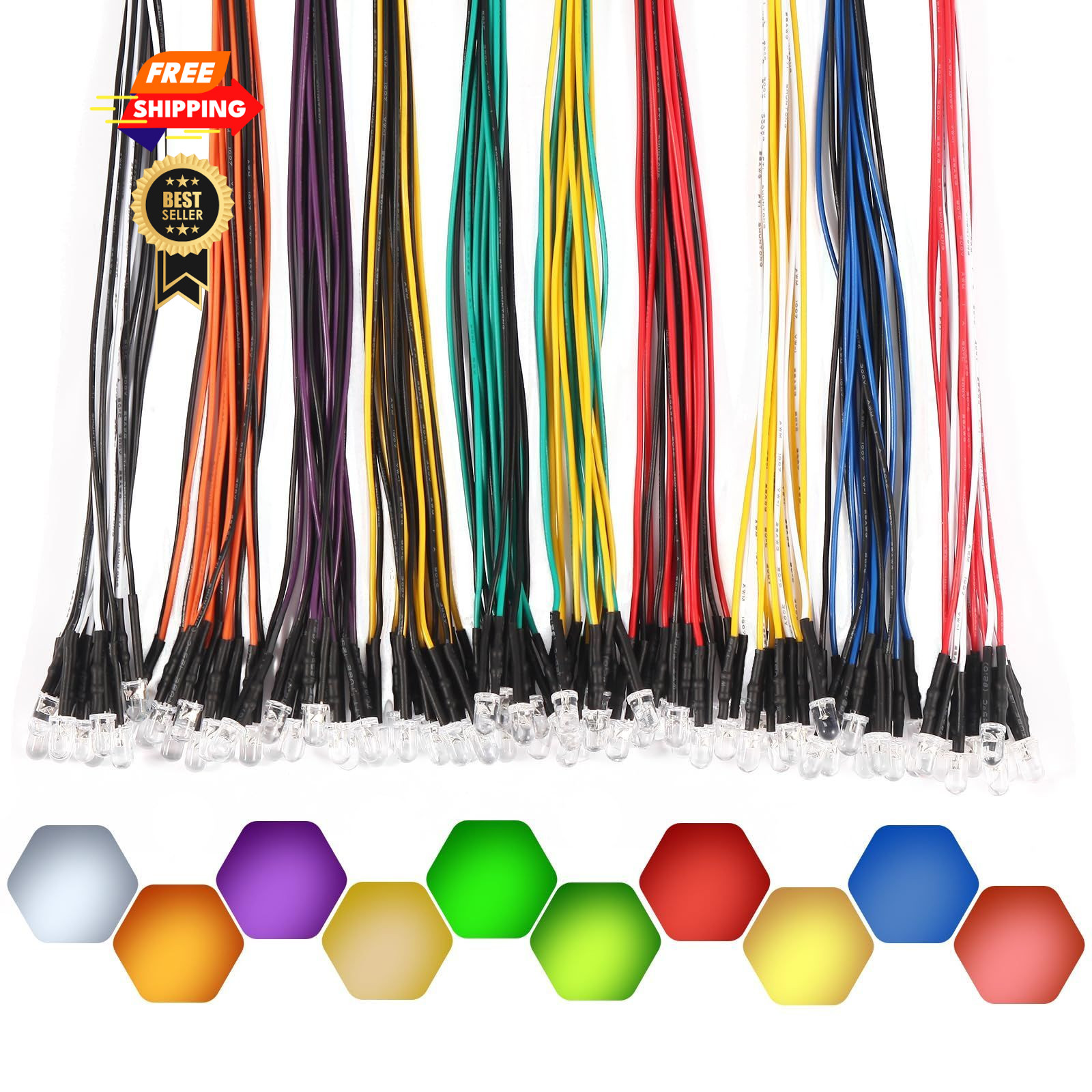 10 Colors (Red, Green, Blue, Yellow, Pink, White, UV, Orange, Warm Chartreuse)