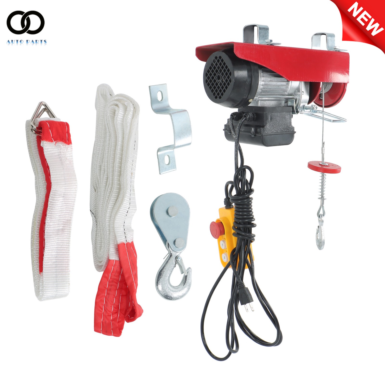 440lbs/ 200kg 110V Electric Hoist with 14 FT Wired Remote Control 510W Motor
