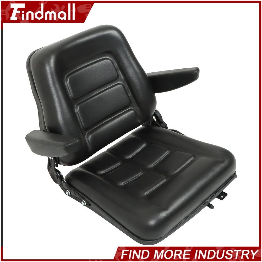 Findmall Universal Forklift Seat Tractor Seat Adjustable Back Seatbelt Armrests
