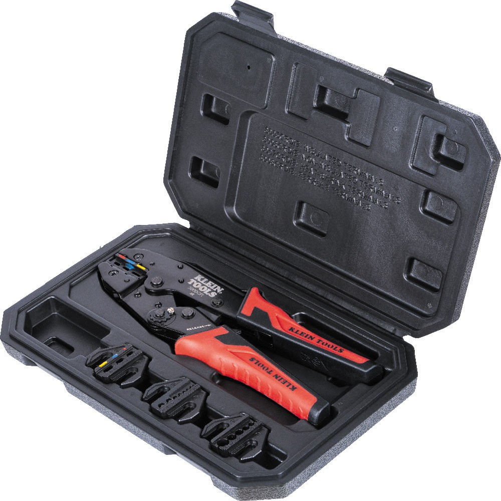 Klein Tools 3000CRKIT Ratcheting Crimper Set 10-22 AWG w/ Dies & Case