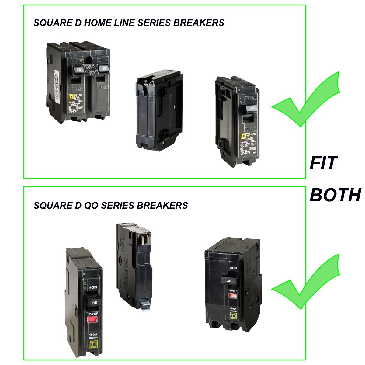 Generator interlock kit for Square D QO and Homeline 150 – 200 Amp Main Panel
