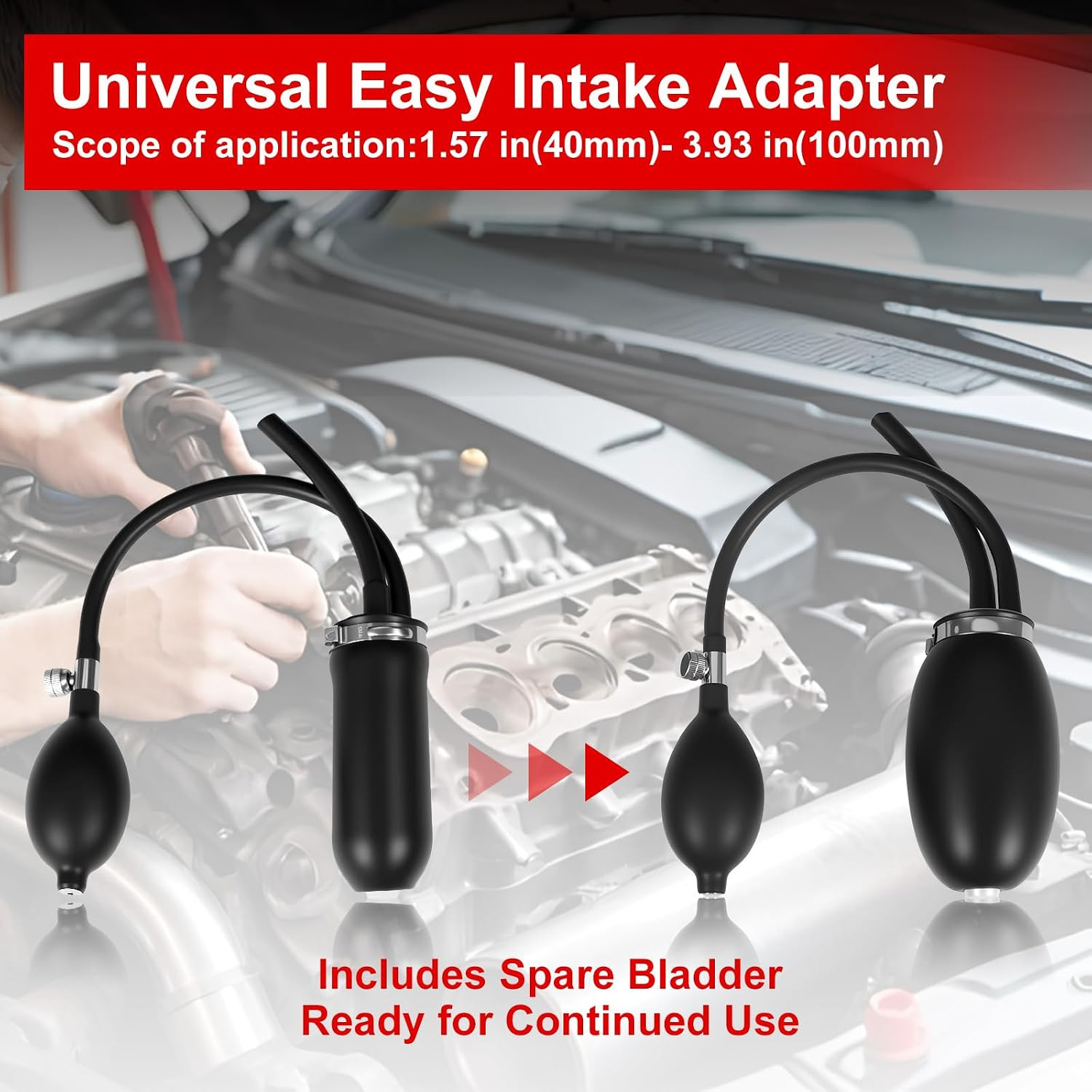 Universal Easy Intake Adapter for Smoke Machine, Inflatable Bladder Kit for Auto