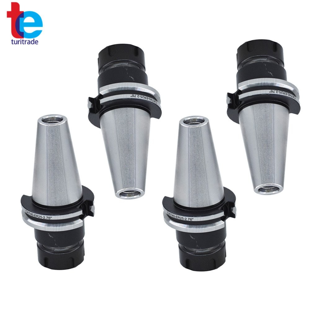 4×CAT40 ER25 Collet Chuck W. 2.76″ Gage Length 4 Chucks Tool Holder Set