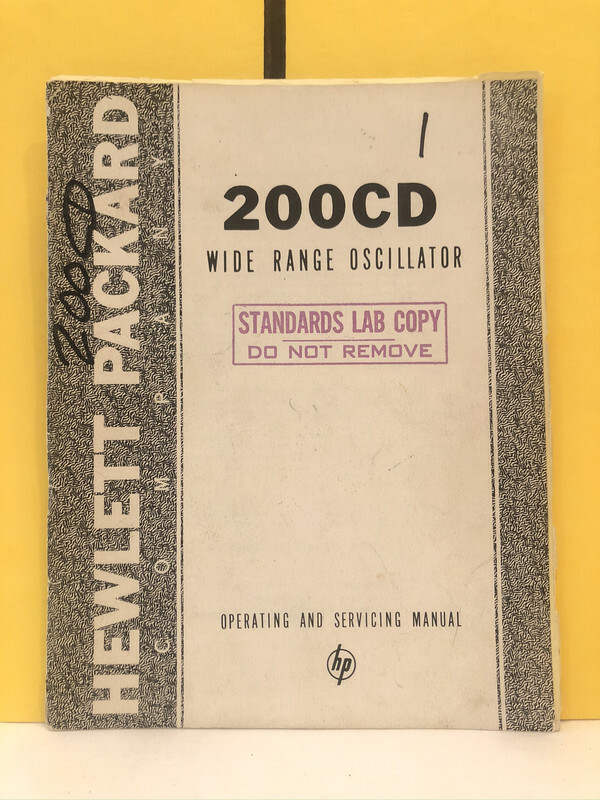HP 200C001-4 Model 200CD/CDR Wide Range Oscillator Operating and Service Manual