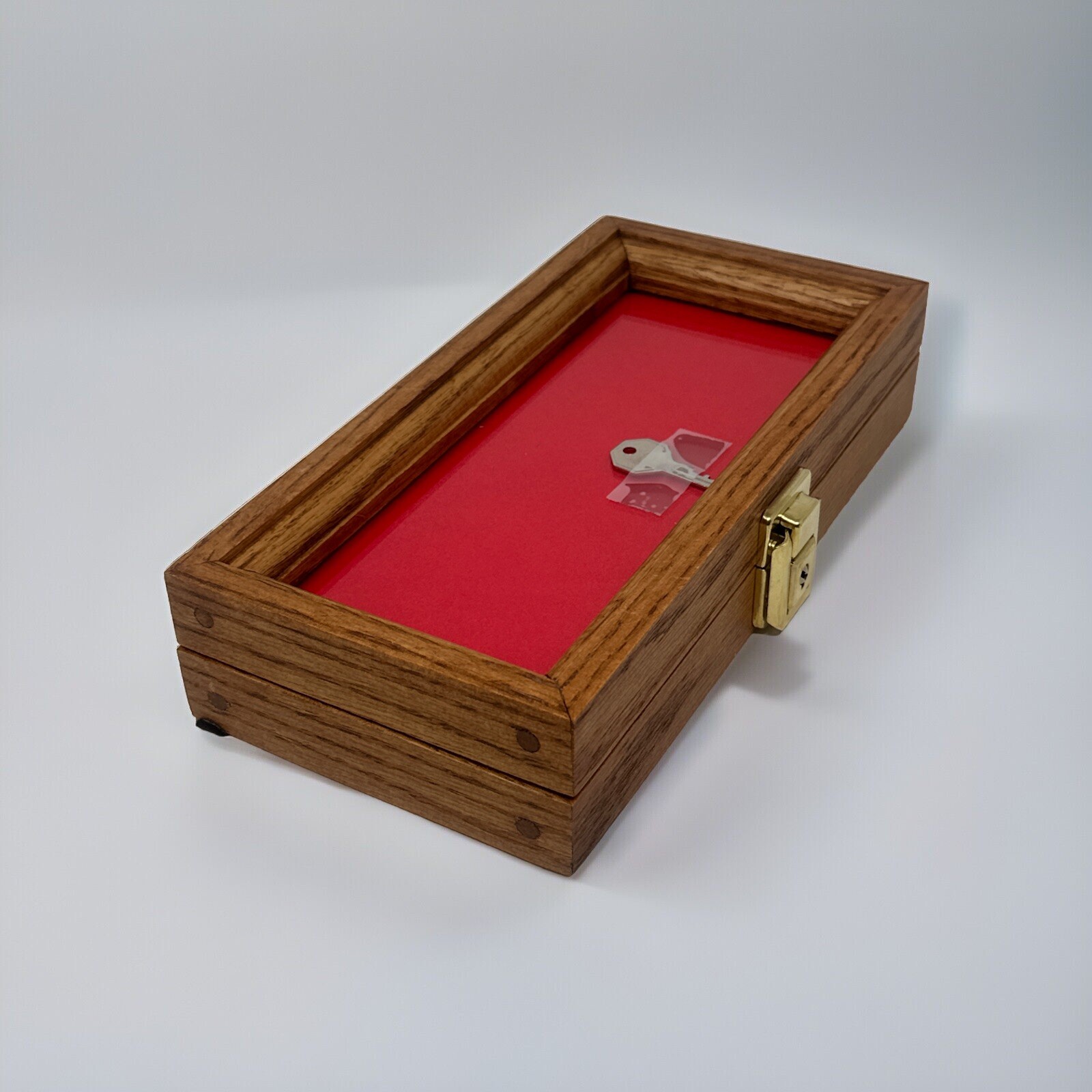 Oak Wood Display Case 5 x 10 x 2 for Arrowheads Knifes Collectibles & More