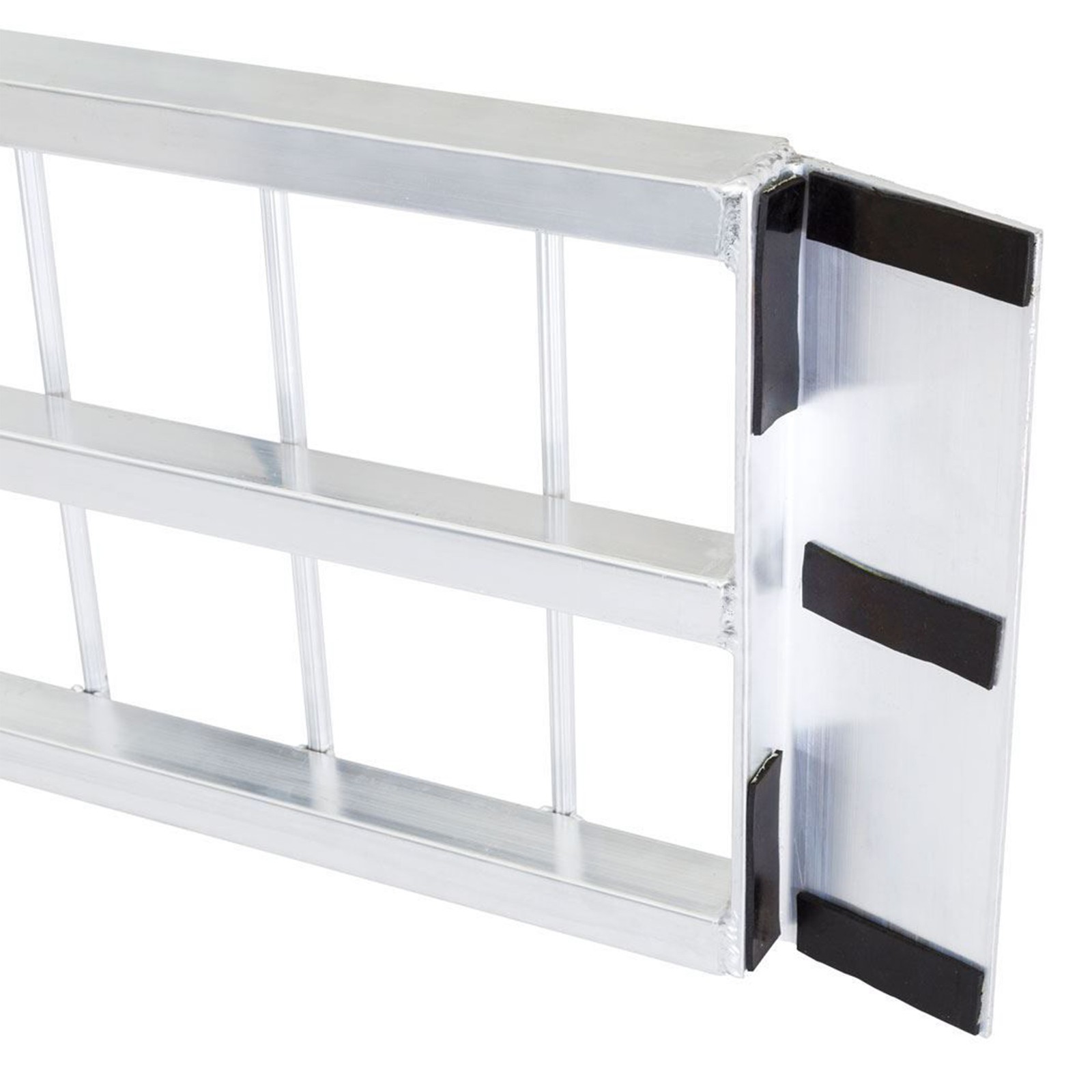 Black Widow 10′ Folding Motorcycle Ramp for Pickup Truck, Arched 3 Pieces Silver
