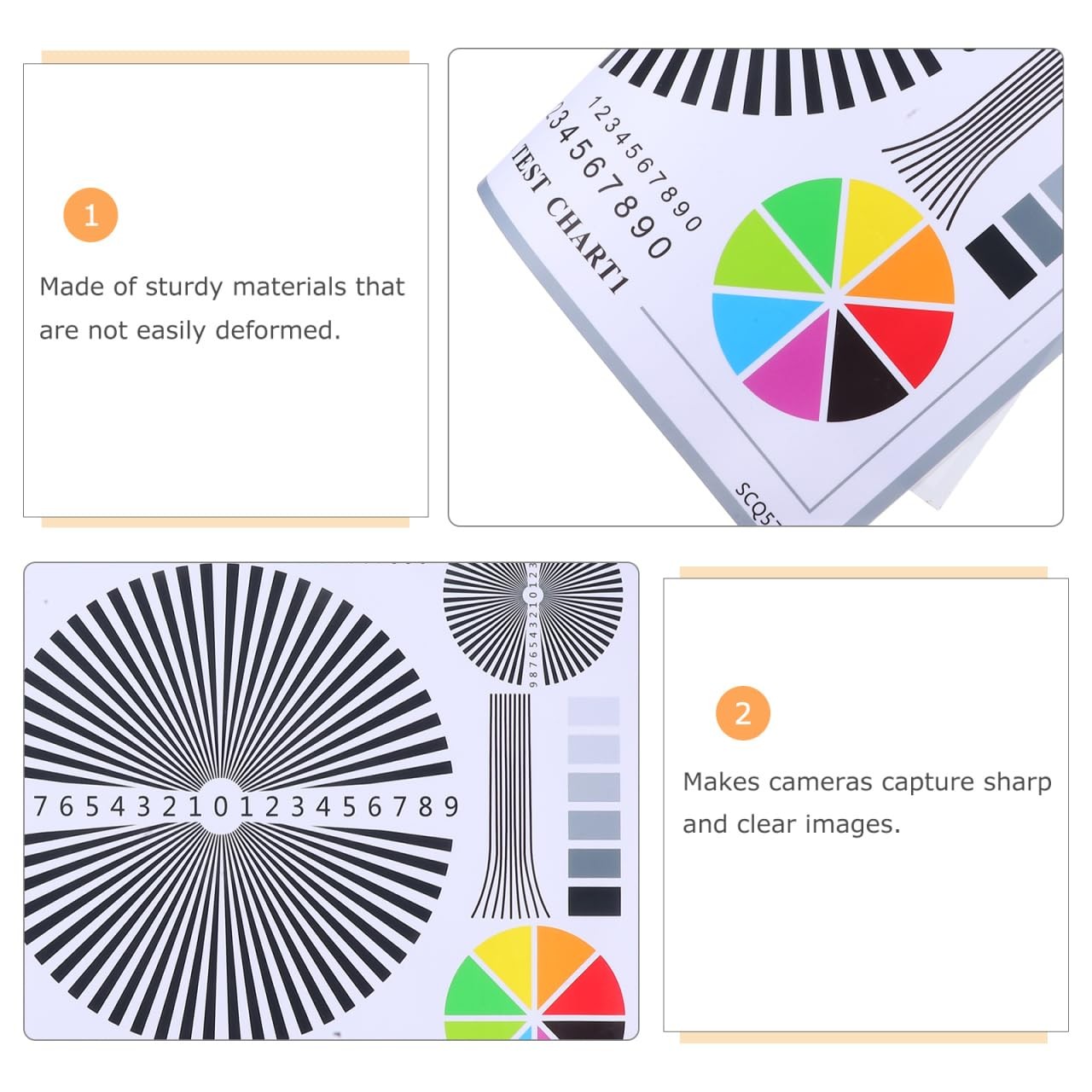 ARTIBETTER Camera Focus Calibration Card Lens Test 40.00X30.00X0.10CM, Multi