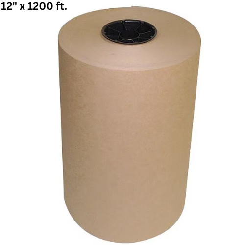 12″ x 1200 ft Brown Kraft Paper 30 lb Basis Weight Roll Packaging Shipping