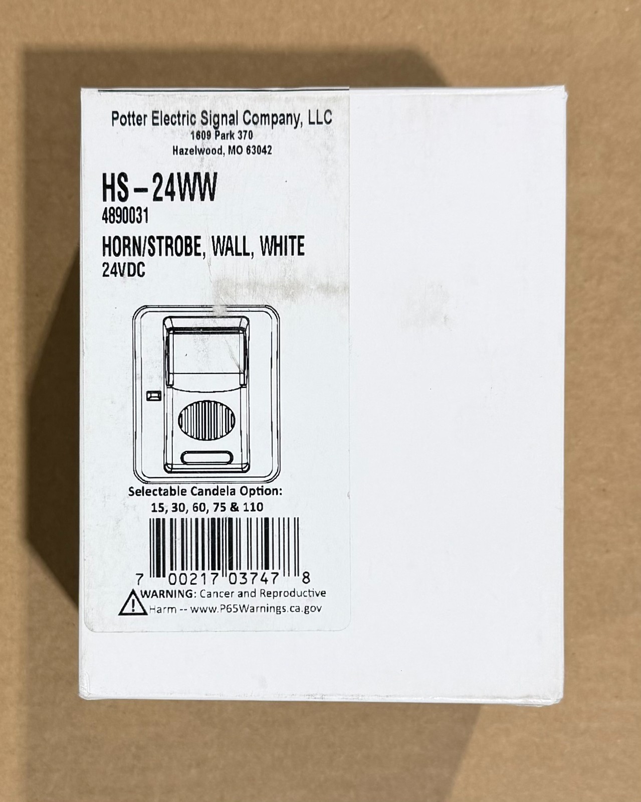 POTTER HS-24WW #4890031 Wall Mount Horn Strobe WHITE New in box!!! (5 Available)