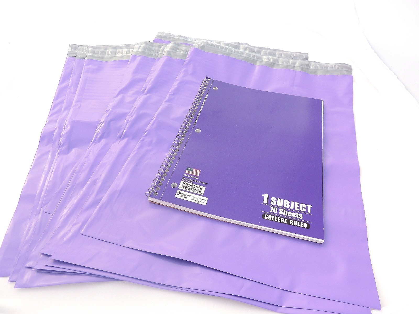 100 Pink Purple 7×10 Flat Poly Postal Mailer Envelopes, Self Seal USPS Shipping