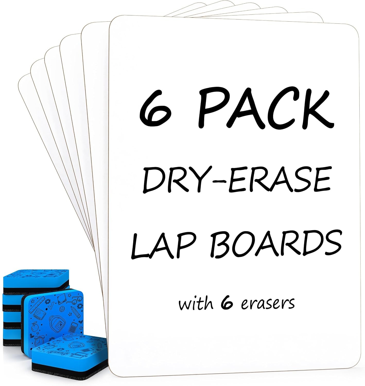 Small Dry Erase Boards for Students, 6 Pack 9 x 12 Double Sided White Boards