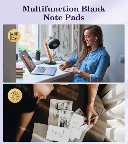 Note Pads 3×5 In, 8 Pack Blank Notepad, White Scratch Pads for Writing, 50 Sh…