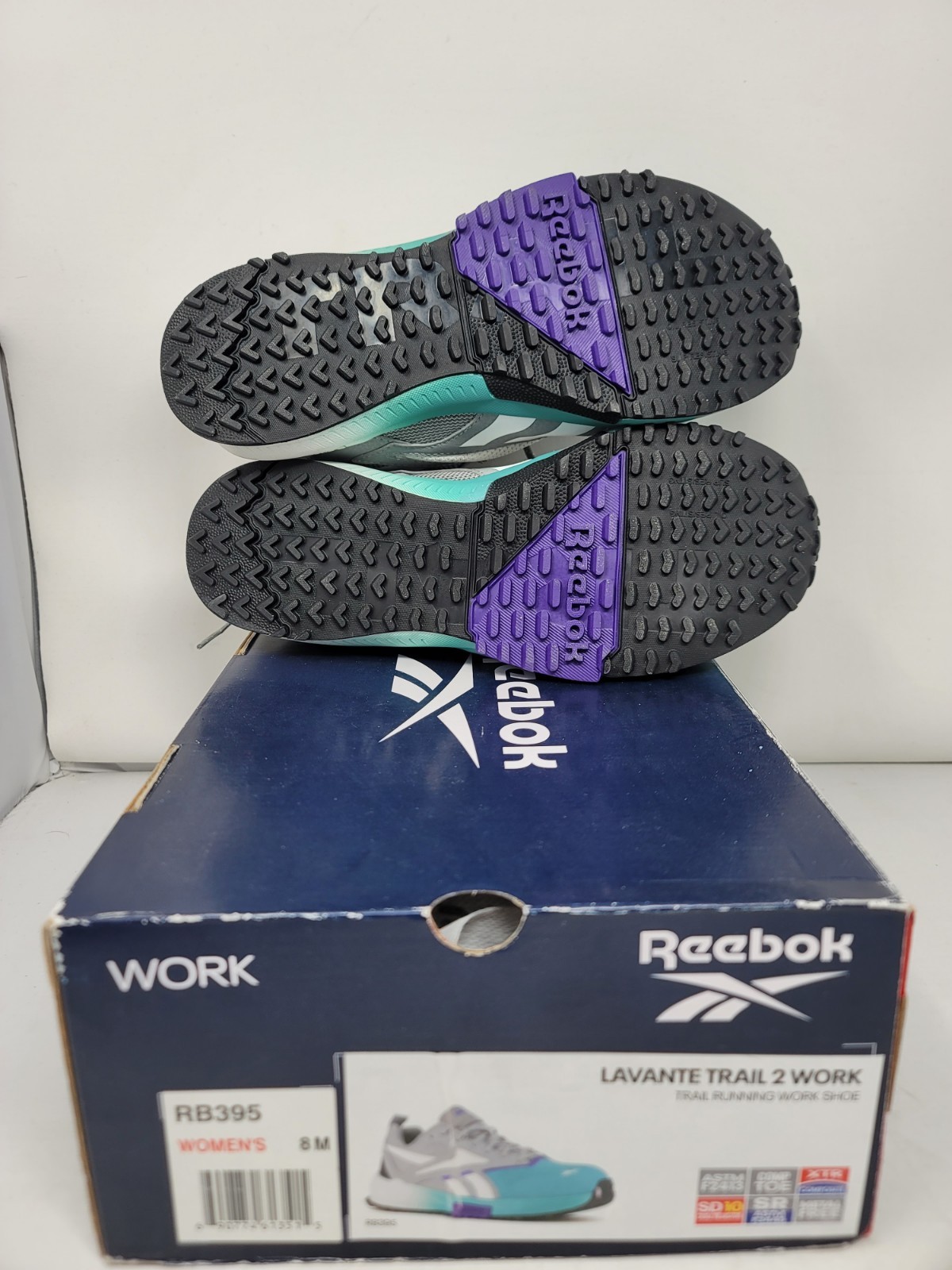 Reebok Lavante Trail 2 Composite Toe Womens Sz 8M Gray Oil Resistant Shoes