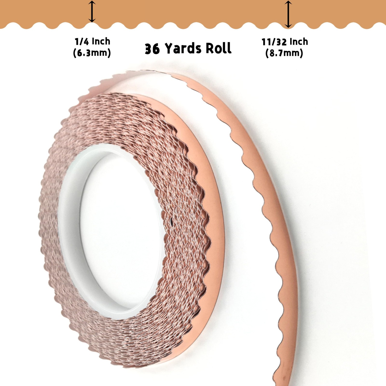 Scalloped Copper Foil Tape for Stained Glass, DIY Handicrafts, Crafting, Blac…