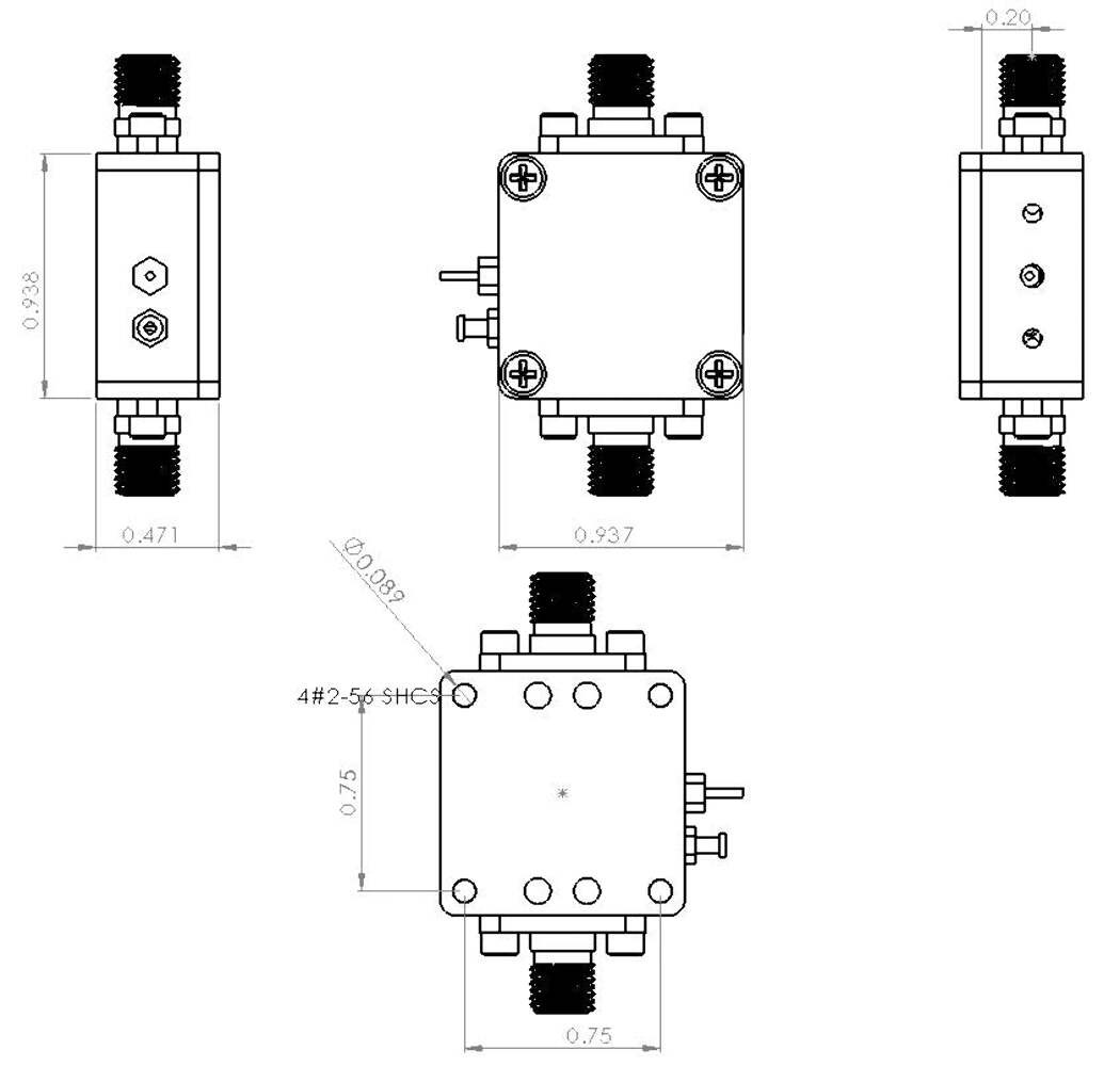 Low Noise Amplifier 1.4dB NF 2~18GHz 20dB Gain 13dBm P1dB SMA