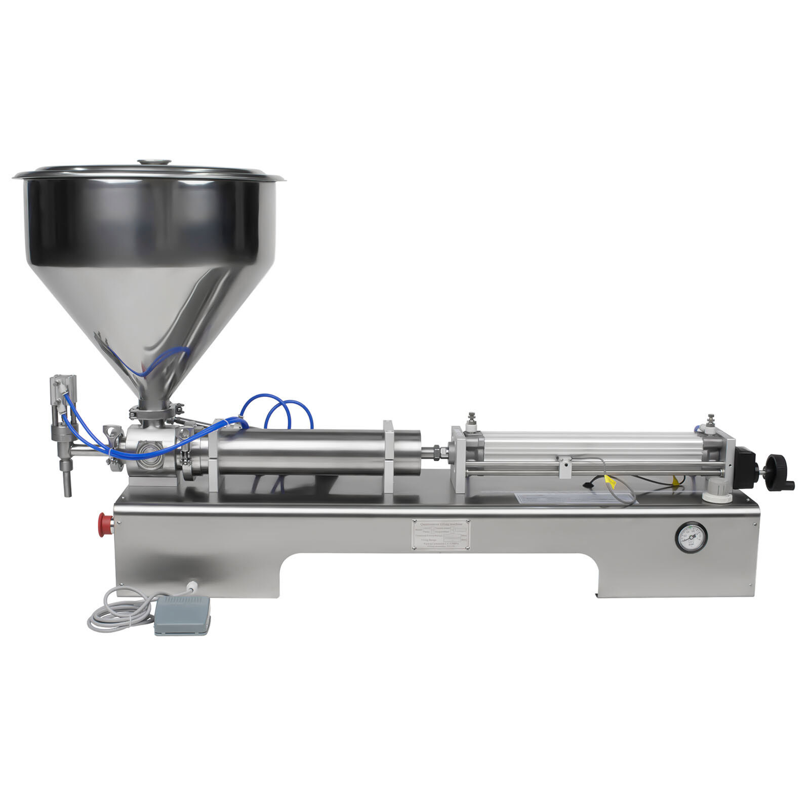 100-600ml Pneumatic Liquid Paste Filling Machine Piston Bottle Filler 40L Hopper