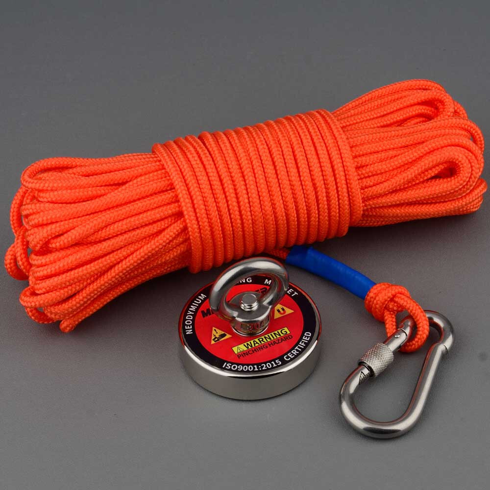 Strong Single side 150KG Fishing Magnet D60mm Set Retrieval Recovery Salvage