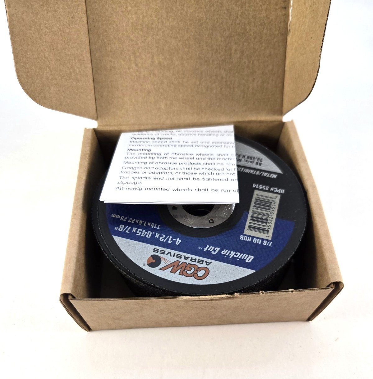 25 CGW Quickie Cut-Off Wheel 4-1/2″ x .045″ x 7/8″ 35514 Metal Stainless Steel