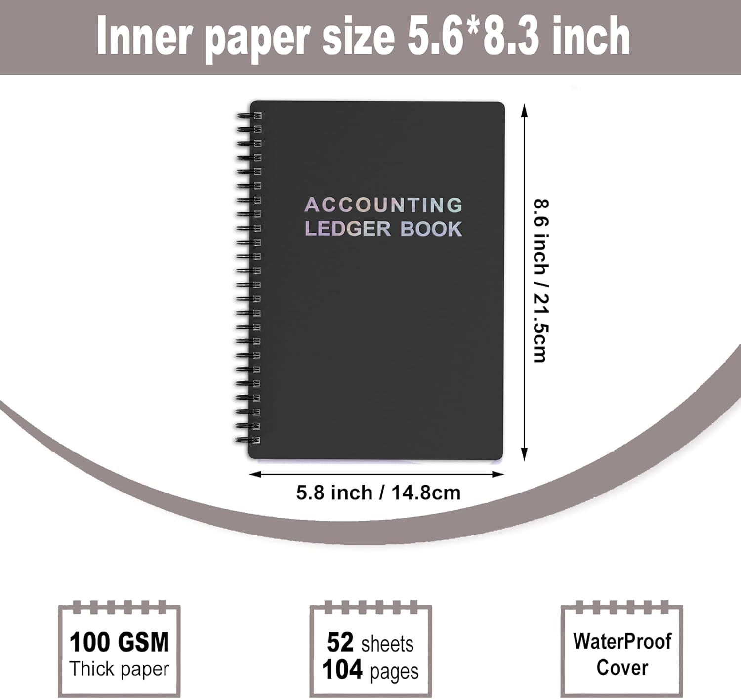 Accounting Ledger Book – A5 Check Register for Small Businesses & Personal Use