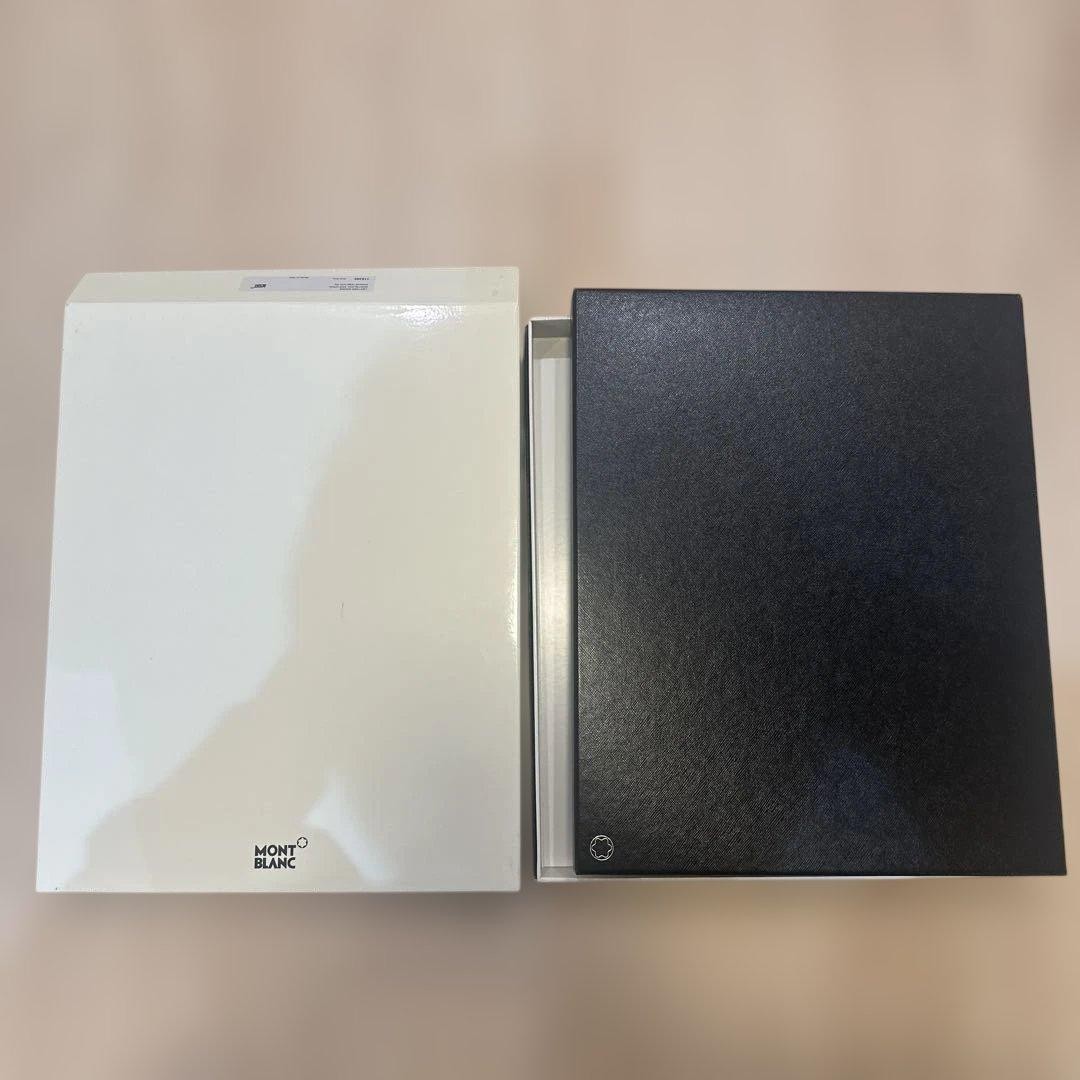 Montblanc A4 Size Leather Notepad Holder Notebook Cover Organizer Gray Used