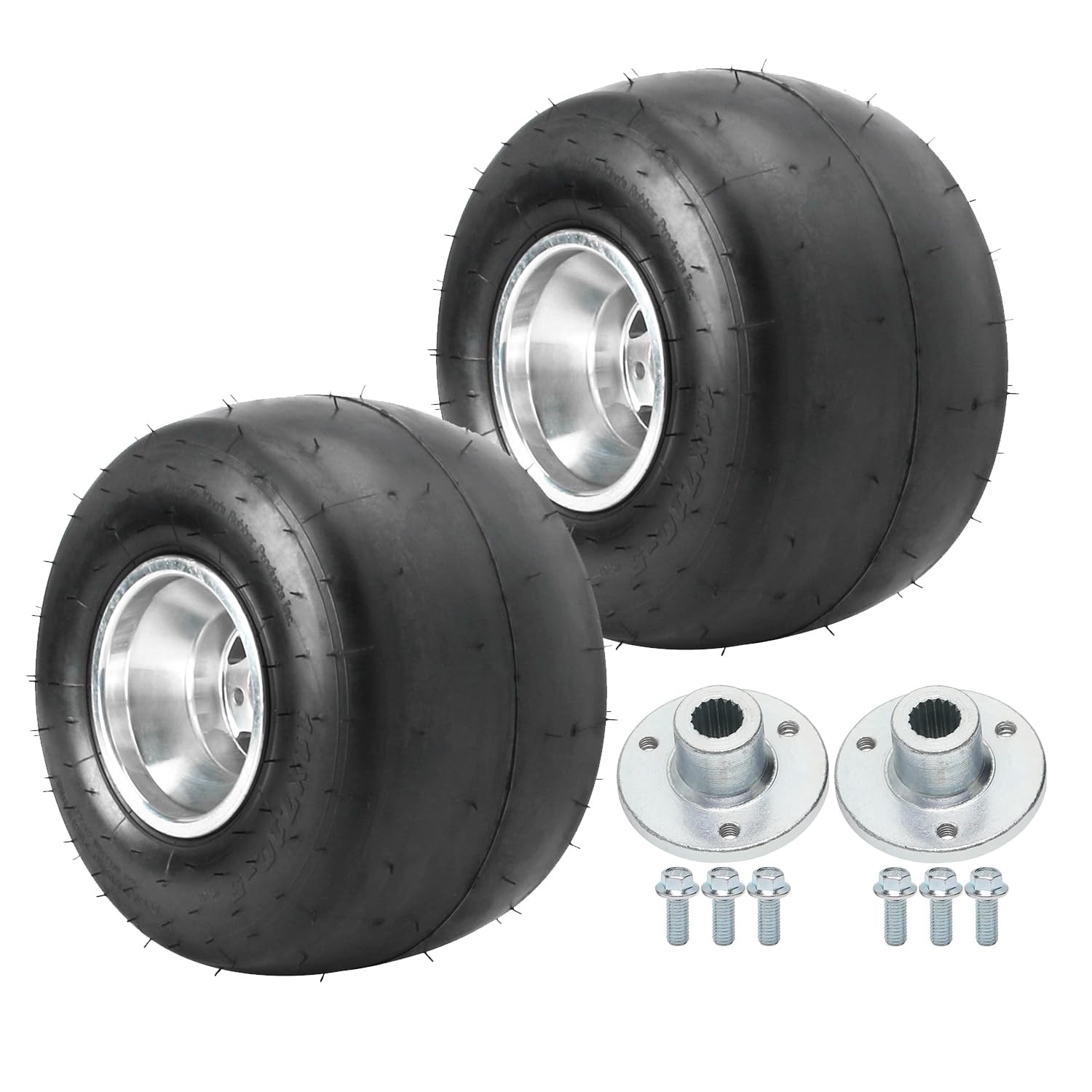 5-Inch Go Kart Wheels 11×7.10-5 2-Pack Rear Aluminum Alloy Rims Rubber Tires
