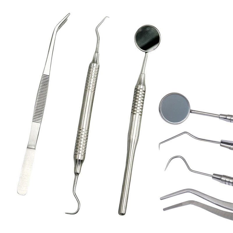 Basic Examination Dental Kit Set of 3 Hygiene Kit Mirror Explorer Tweezer Clean