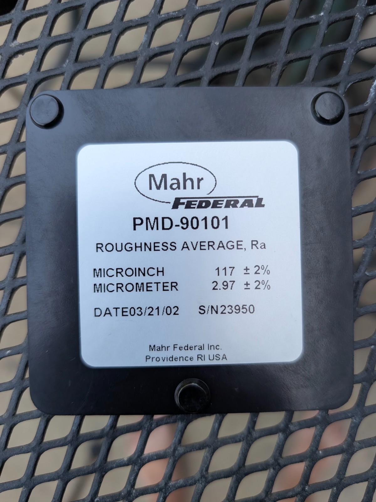 Mahr Federal PMD-90101 Roughness Specimen