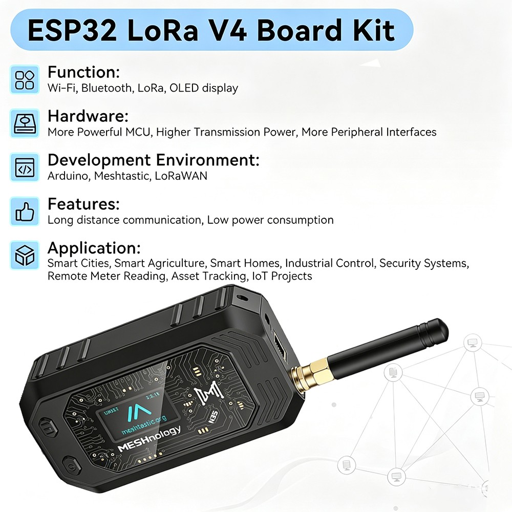 SX1262 LoRa ESP32-S3 V4 915MHz GPS Meshtastic Node WiFi Bluetooth Development