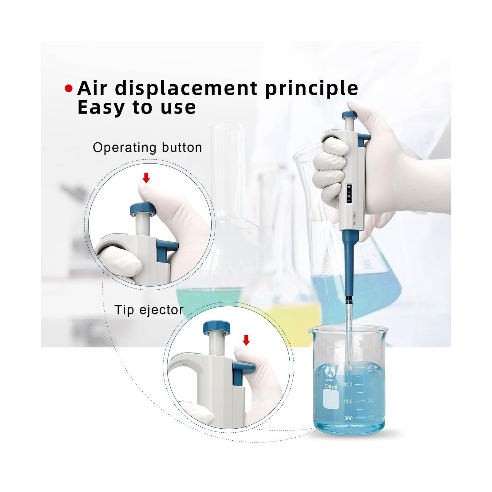 Micropipette 1-5ml, Adjustable Pipettor for Laboratory, Single Channel Lab Pi…