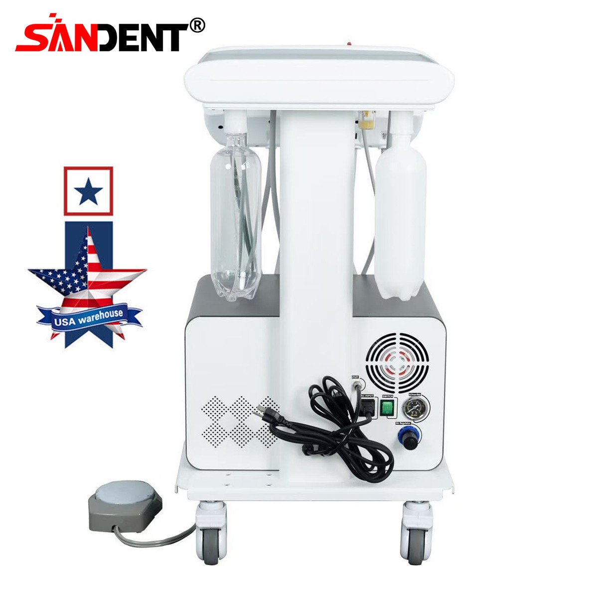 FDA Dental Portable Delivery Unit Syringe Suction Turbine w 4H Air Compressor