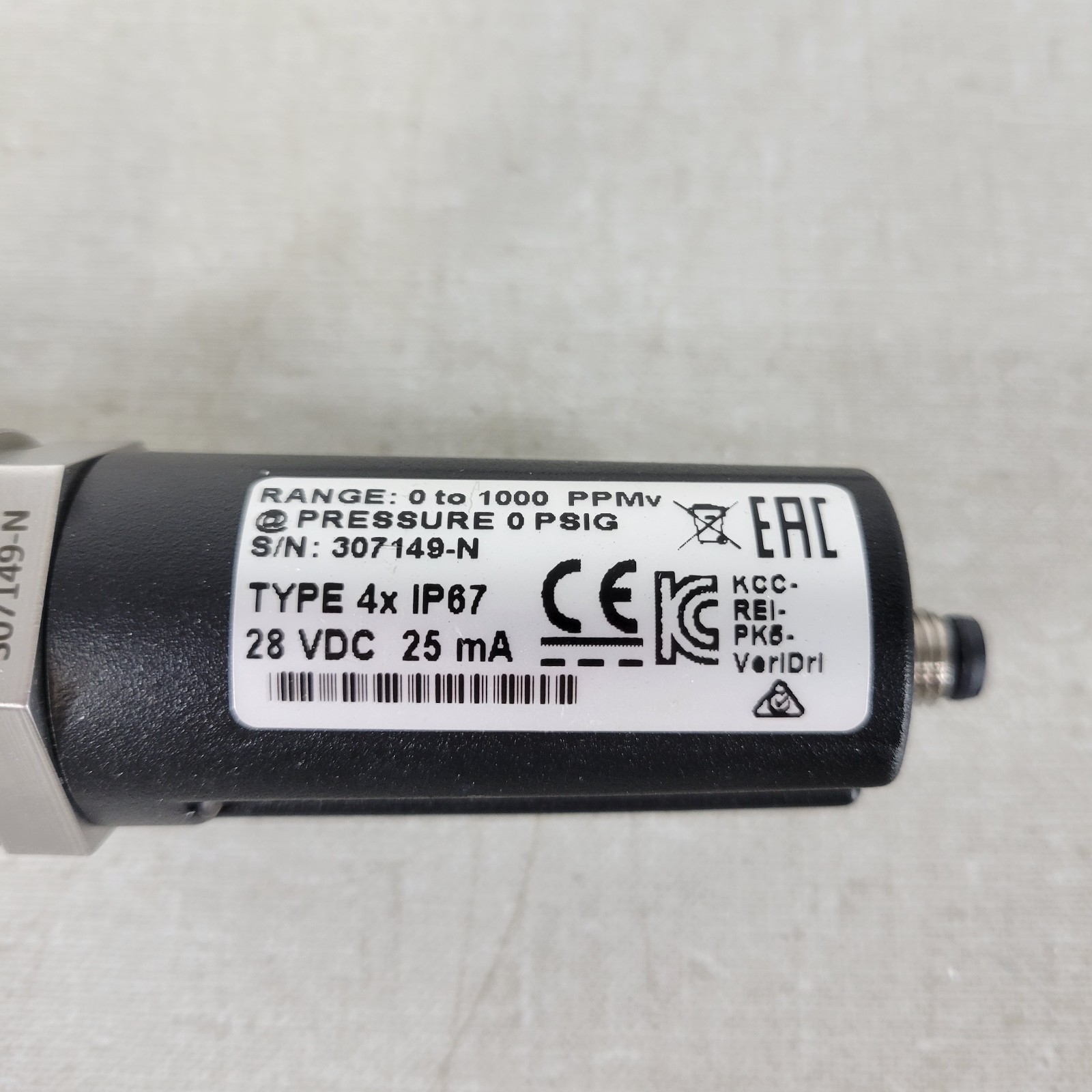 GE Panametrics VeriDri Moisture Transmitter 0-1000 PPMv 4-20mA 28VDC 1/4″ Swagel
