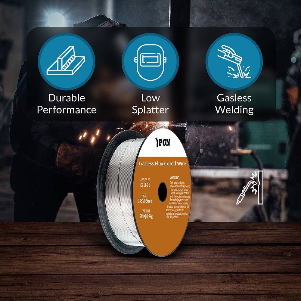 (2 x 2-Lb Spools) E71T-11 .035″ Flux Core Welding Wire – Gasless Mild Steel MIG