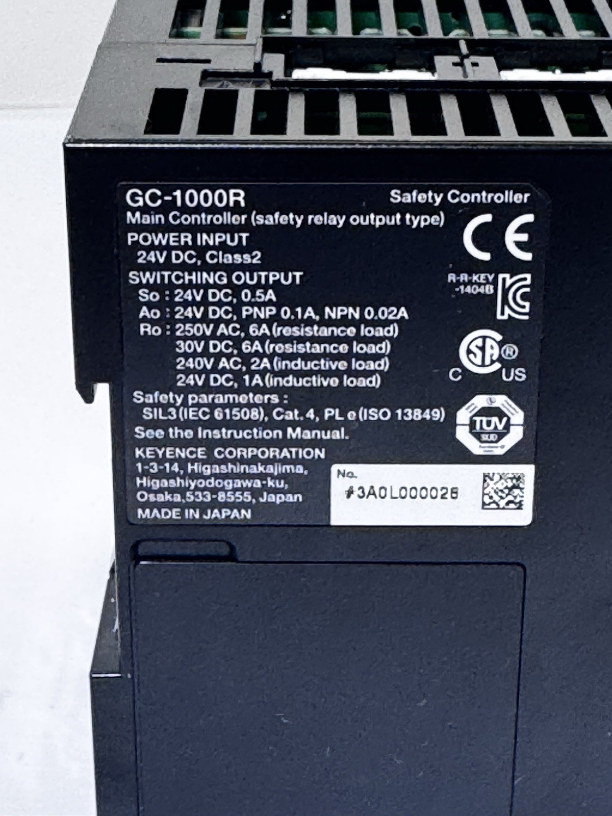 Keyence GC-1000R Safety Controller Main Controller Safety Relay Output Type DIN