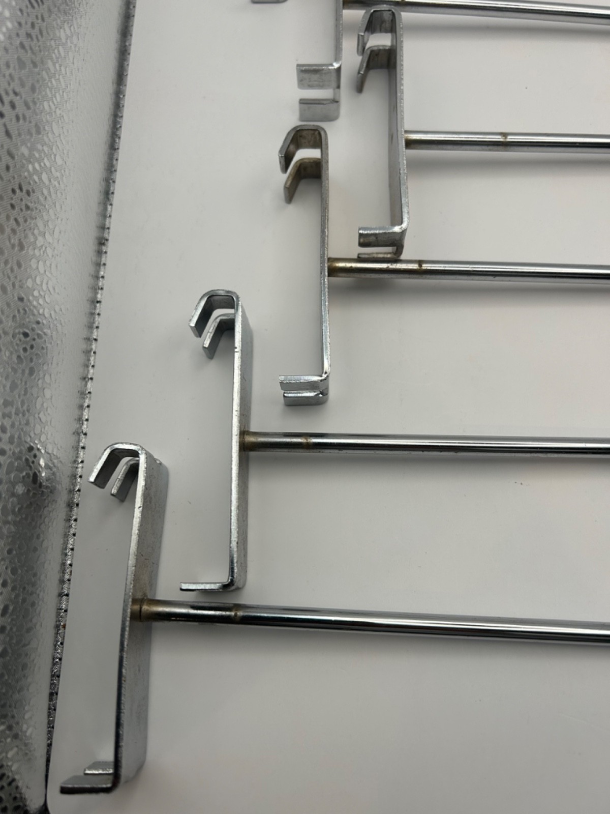 14 Chrome Retail Display Hooks Grid Wall Wire Panel Store Fixture Hook Hangers
