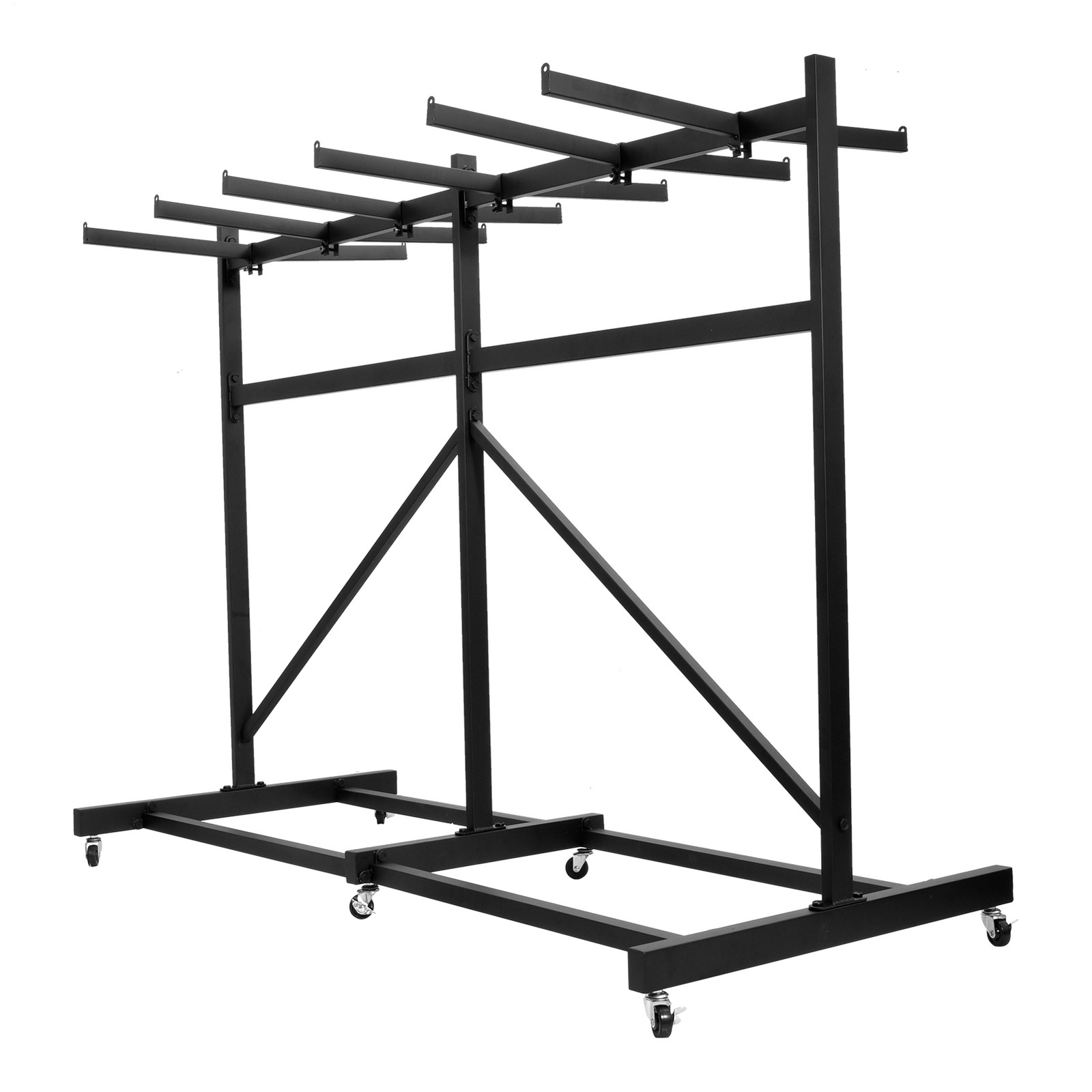 12 Tables+42 Chairs Folding Chair Cart Folding Chair Rack 660lbs Heavy Duty
