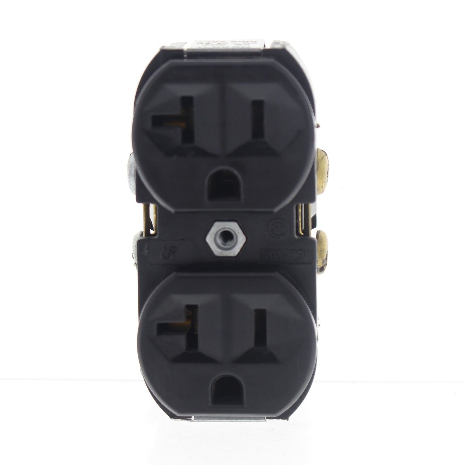 Leviton Black Commercial Duplex Receptacle Outlet 20A 125V NO MOUNT BR20-E