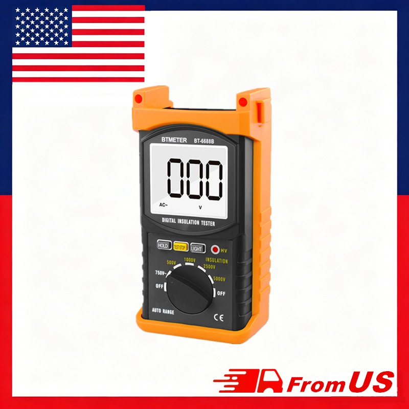 Megohmmeter 200GΩ 5000V 750V AC Auto-Range 1999C Megger Insulation Resistance