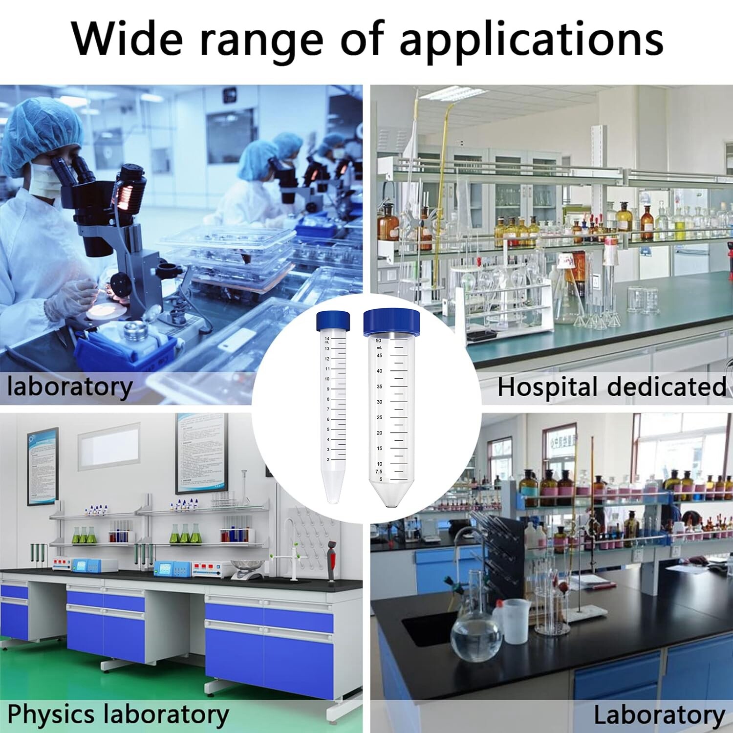 500PCS 15mL Centrifuge Test Tubes+ PTFE Syringe Filters 0.22μm/0.45μm 13mm/25mm