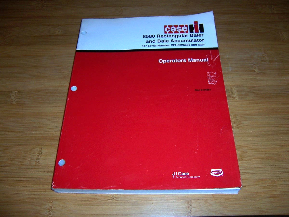 Case IH 8580 Rectangular Baler & Accumulator OPERATORS Manual, Very Clean