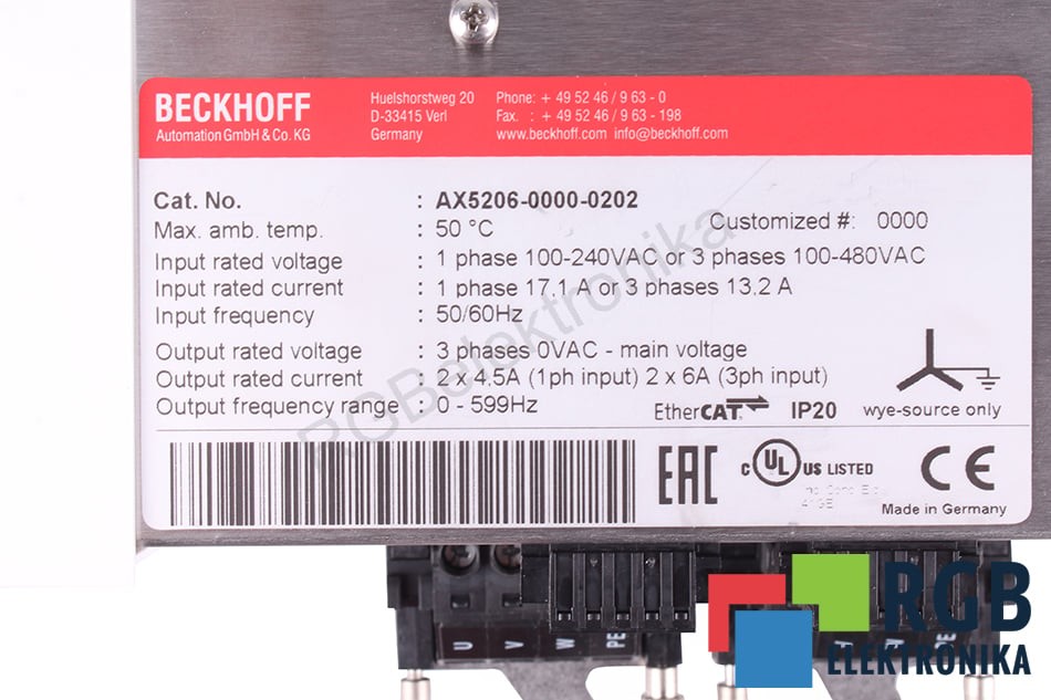 AX5206-0000-0202 AX5206 BECKHOFF – Refurbished – 24 Months Warranty