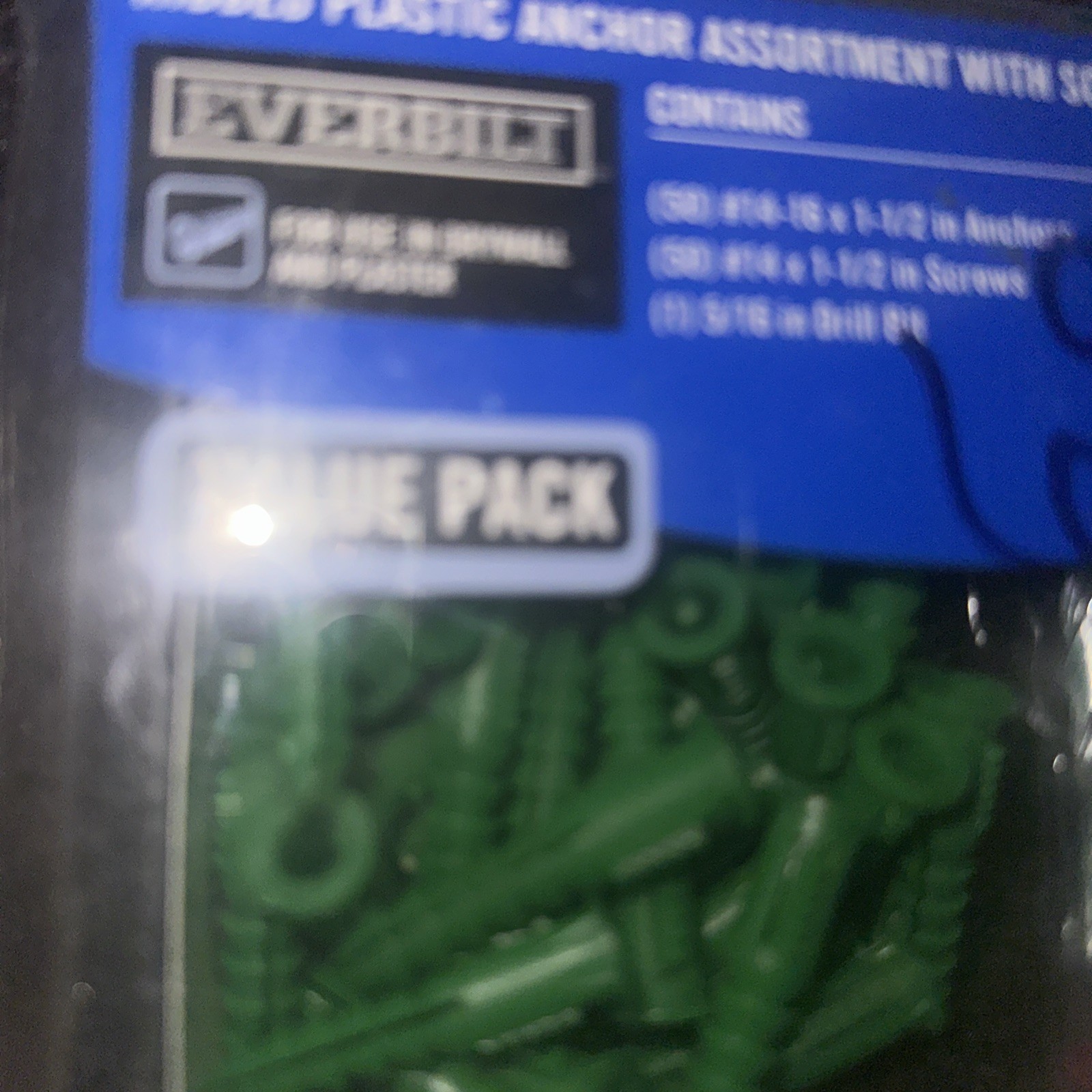 Everbilt 424-911 Multi-Surface Wall Anchor Kit #14-#16 w/ Screws Bit 101-Pc NOS