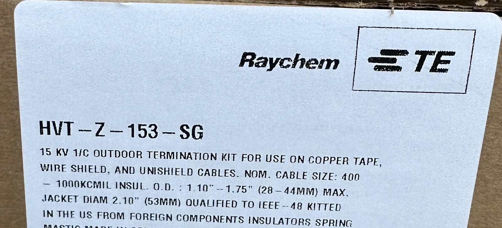 Termination Kit Raychem HVT-Z-153-SG 15kV 3 Tips New 2024 Electrical Supplies