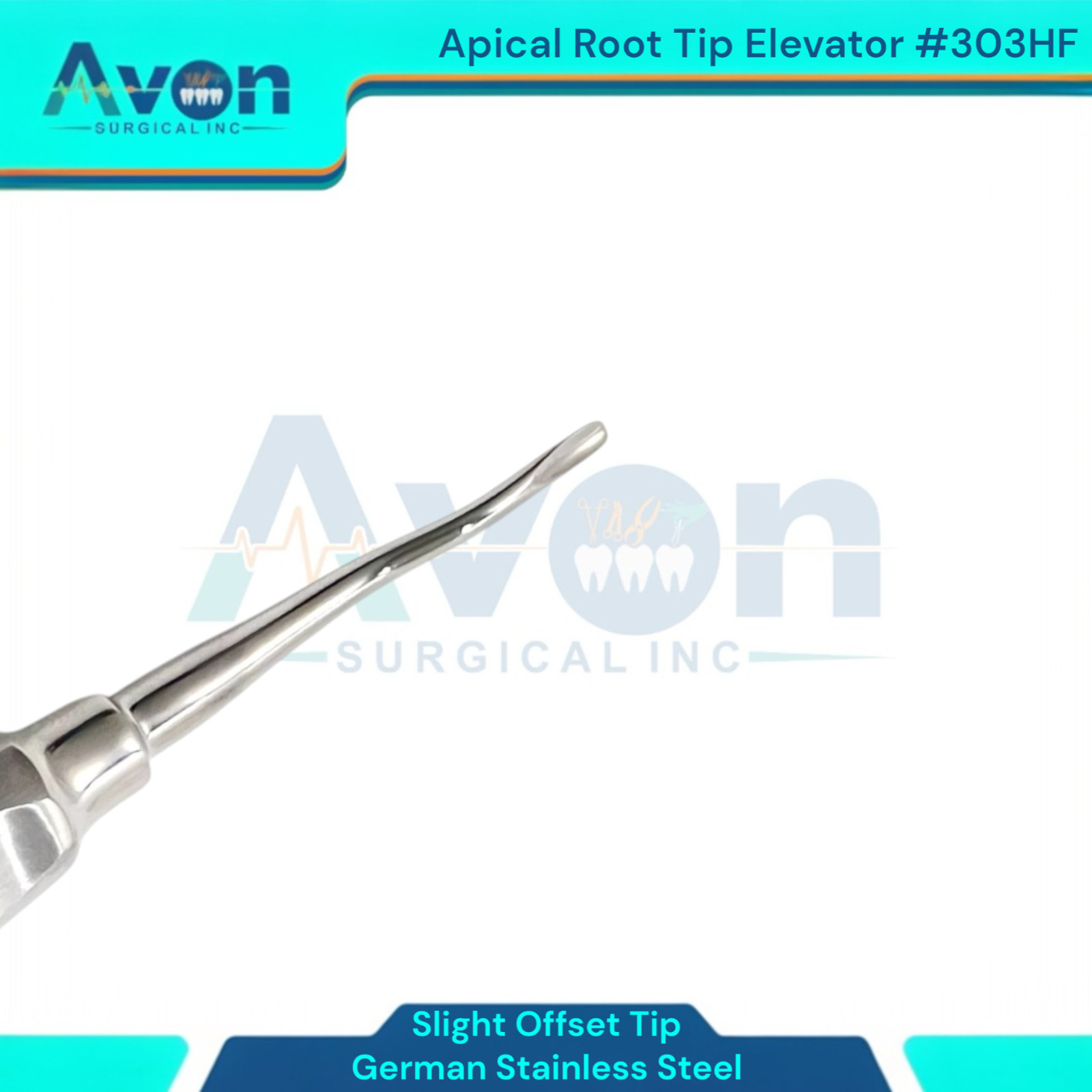 2pcs Dental Root Extraction Apical Elevator Picks, #302HF + #303HF, Stainless