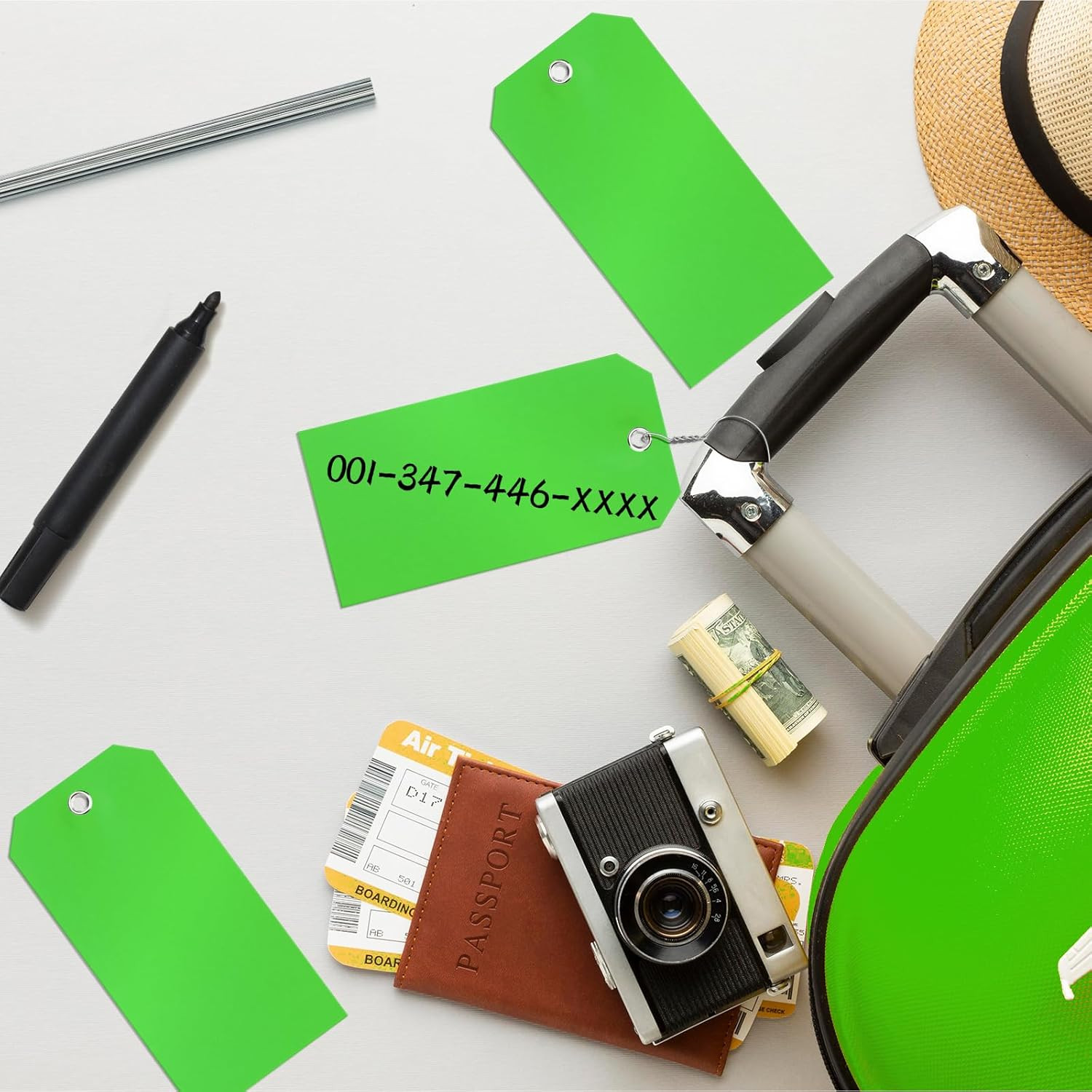 100 Pcs Tags with Wire Shipping Tags with String Write on Stacking Service for E