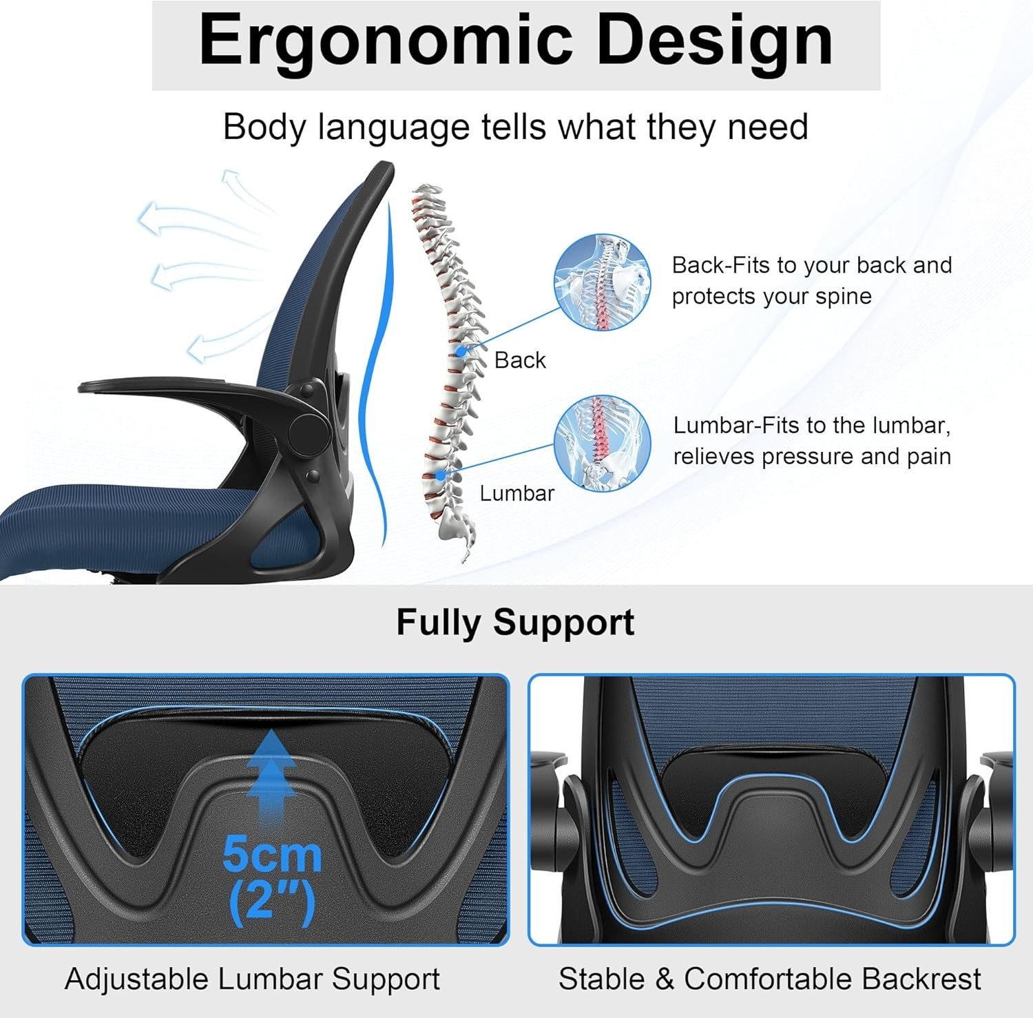 Adjustable Height Office Chair with Enhanced Back Support – Rolling Stool Style