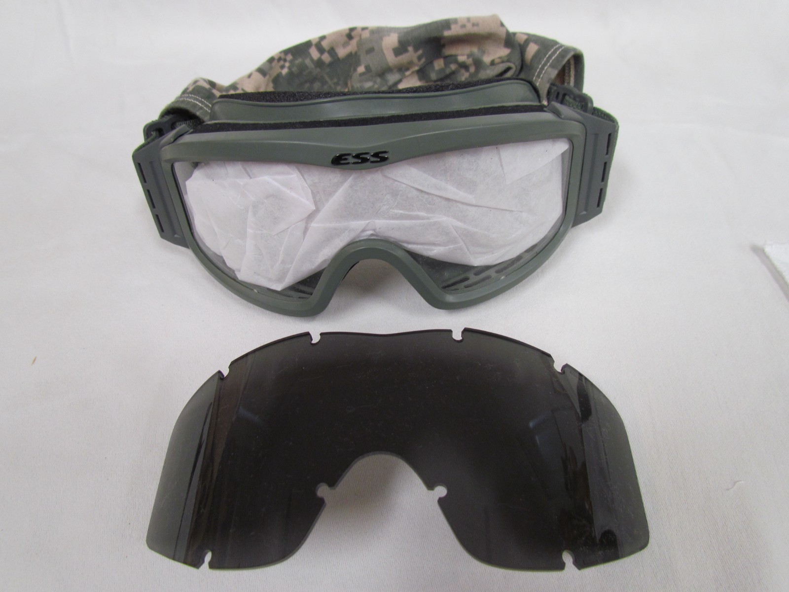 NEW ESS Profile NVG Unit Desert Terrain Tan Safety Goggles Clear Smoke RX LENS