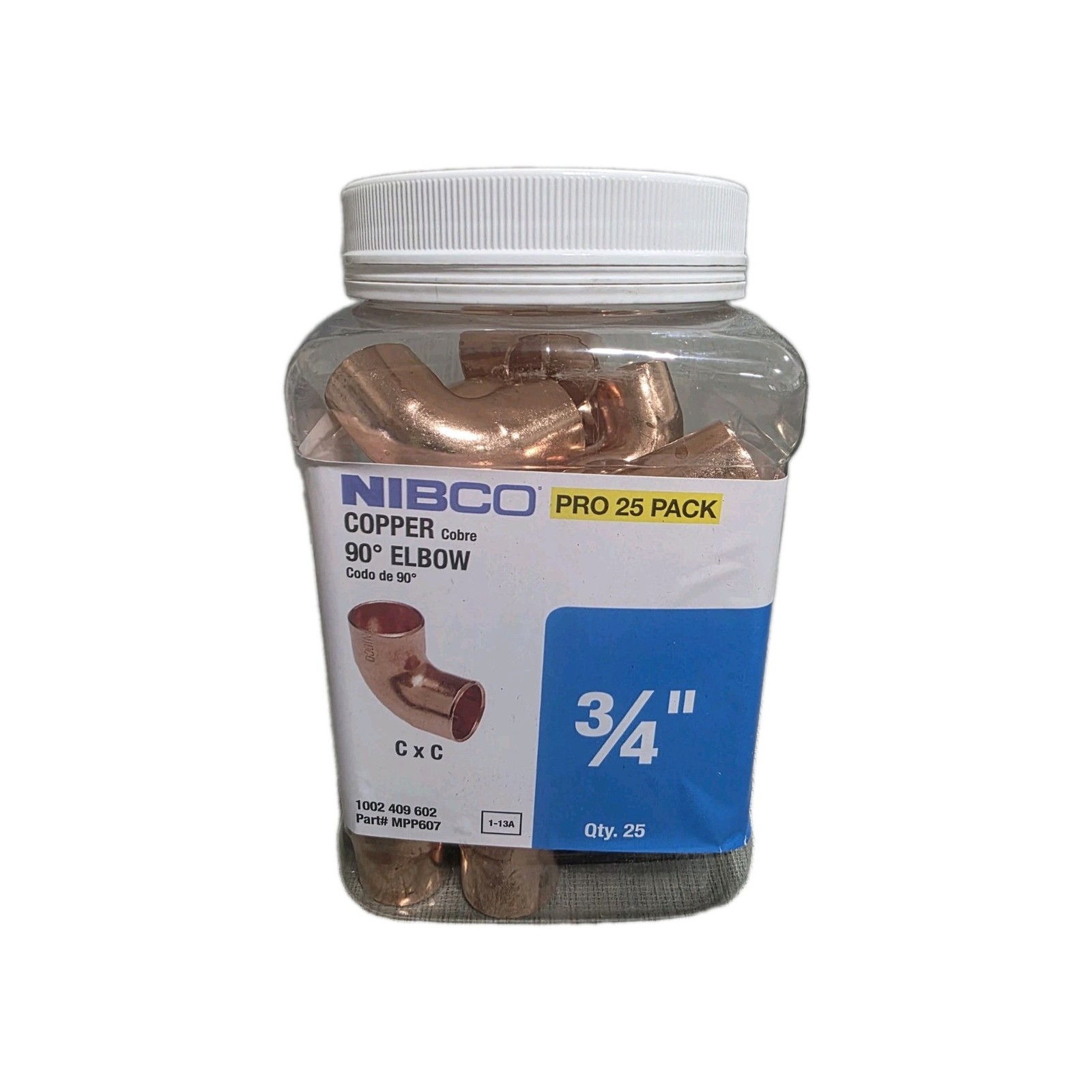 *25 Pack* Nibco 3/4″ Copper Elbow C x C MPP607