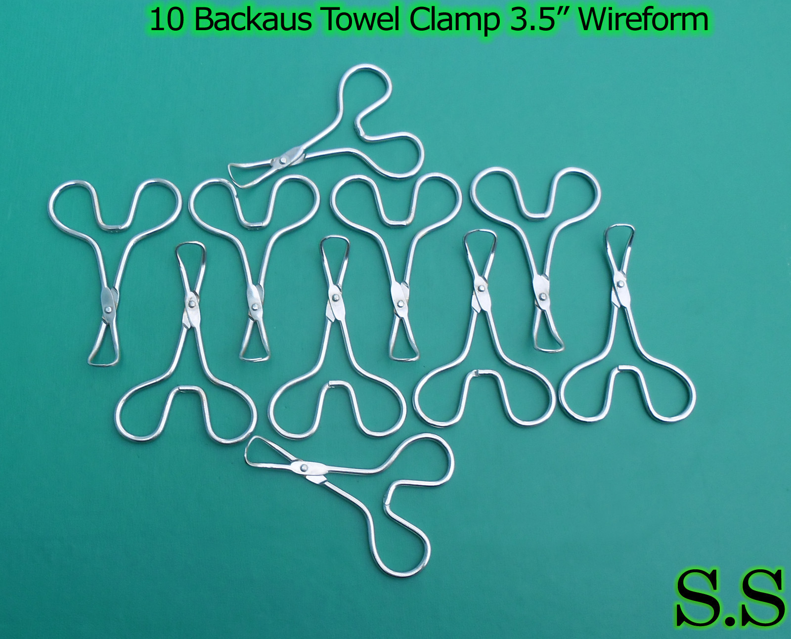 10 Pieces Of Backhaus Towel Clamp Forceps 3.5″ WIREFORM Surgical Instruments